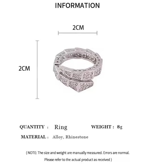 Serpenti crystals lux silver wedding ring - Picture 4 of 9